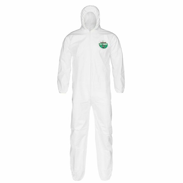 Lakeland Coverall, CTL428, MicroMax, Large, White, Hooded, Elastic, 25PK CTL428-L